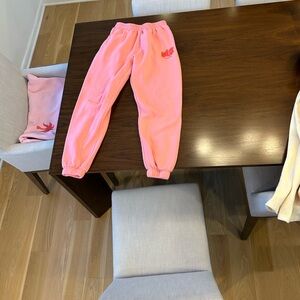 White Fox orange pink sweatpants
